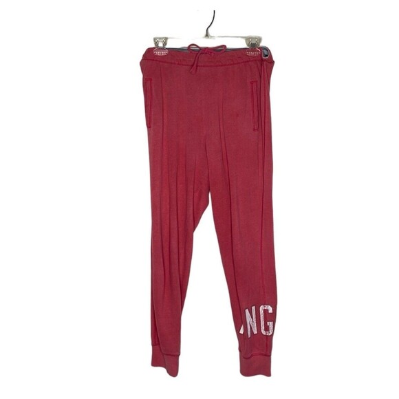 Victorias Secret Sweatpants Red Logo Joggers Size Medium Womens - Picture 1 of 7